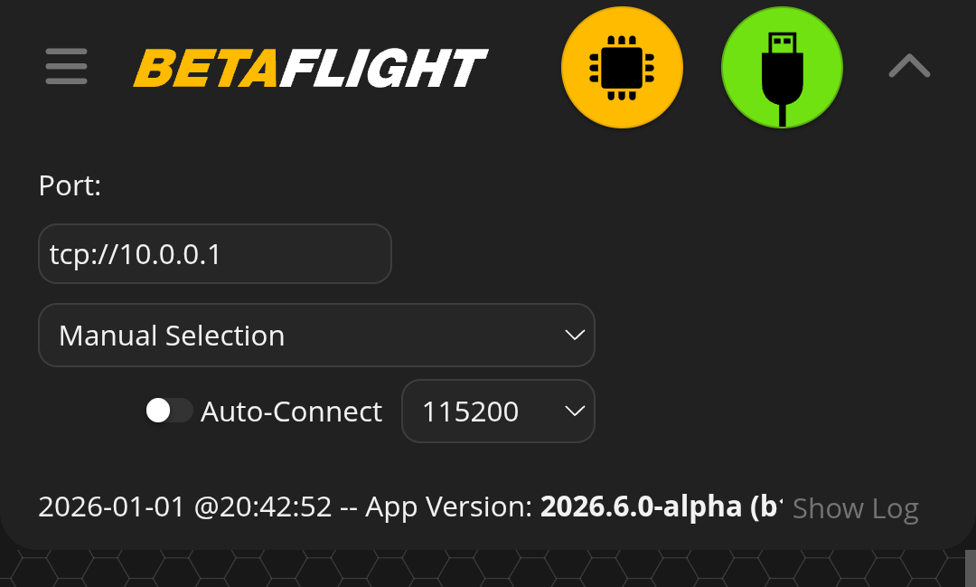 Betaflight App - Manual connection